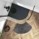 image 2 of Curved Shower Mat 100% Cotton - Charcoal Grey