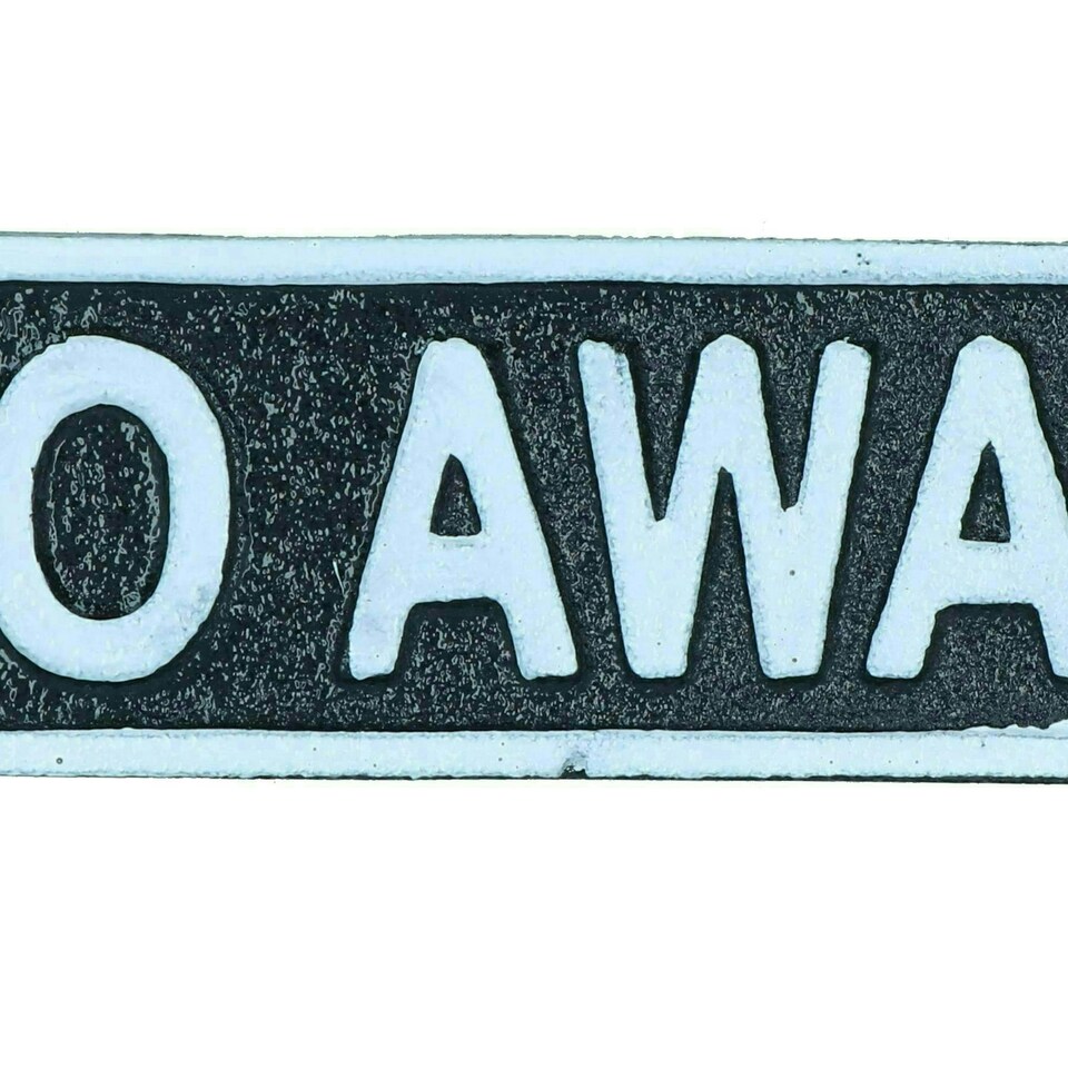 image 1 of Go Away Cast Iron Sign Plaque Door Wall House Home Gate Garden Yard Post