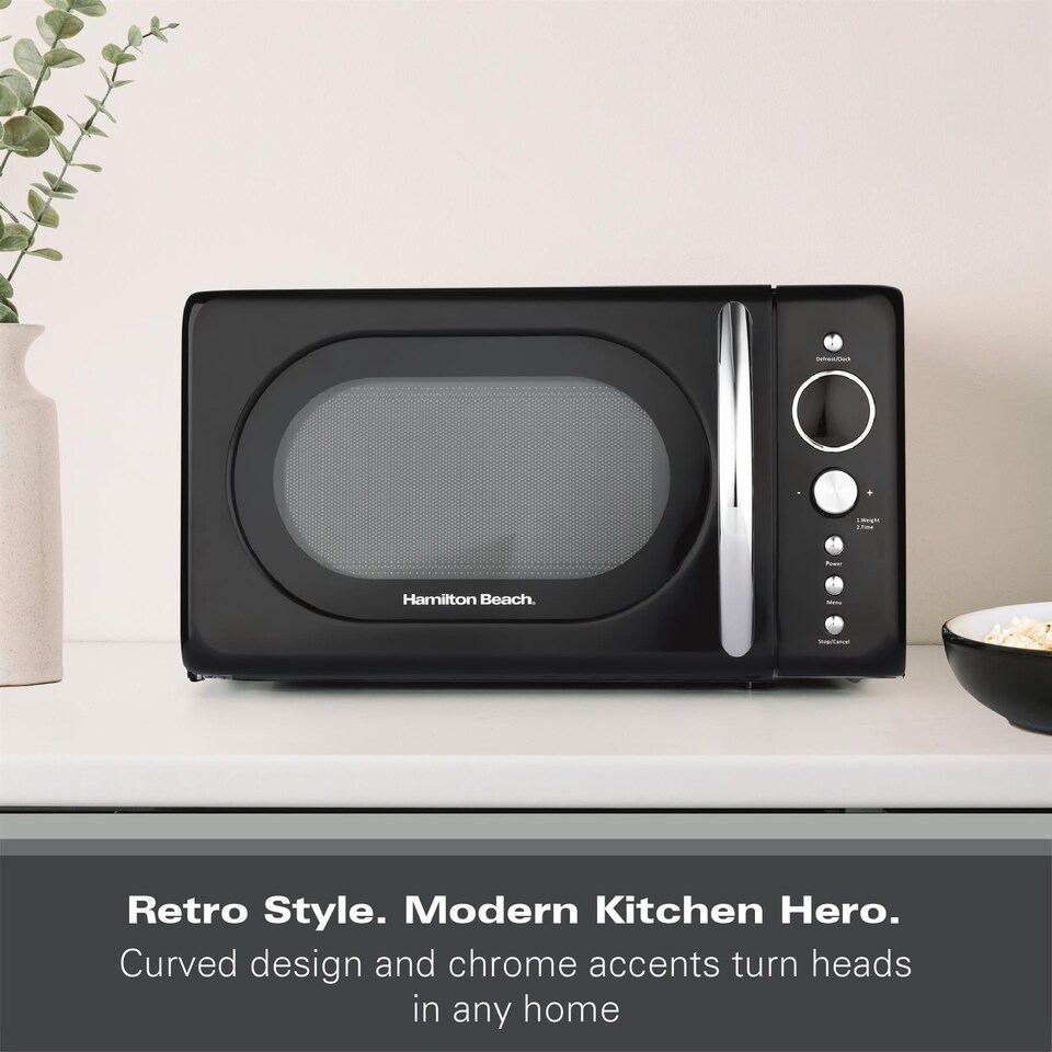 image 1 of Hamilton Beach 20L Retro Black Microwave