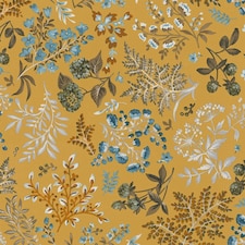 Erismann Abode Cottage Floral Leaves Wallpaper - Ochre/Multicoloured - 10m x 53cm Multi