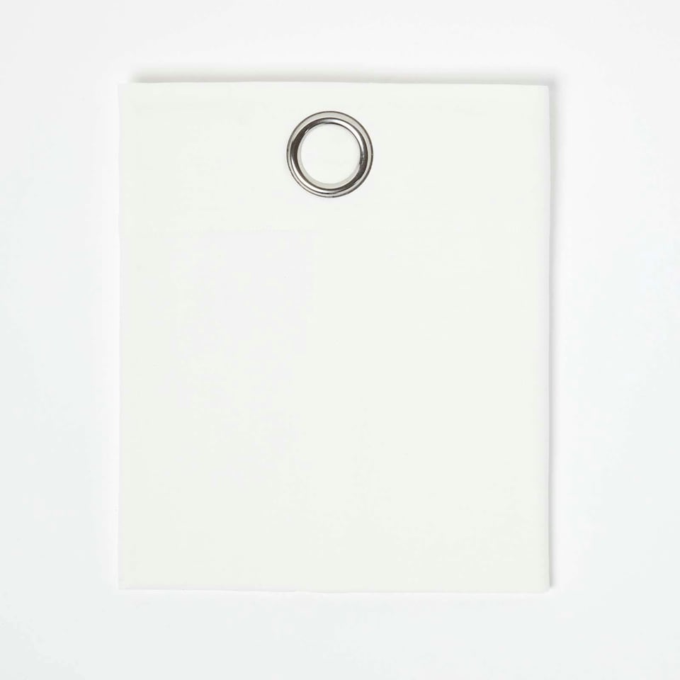 image 1 of Homescapes Plain Off White Cotton Eyelet Curtains - 117 x 137 cm | White | Off White | (W) 117cm x (L) 137cm