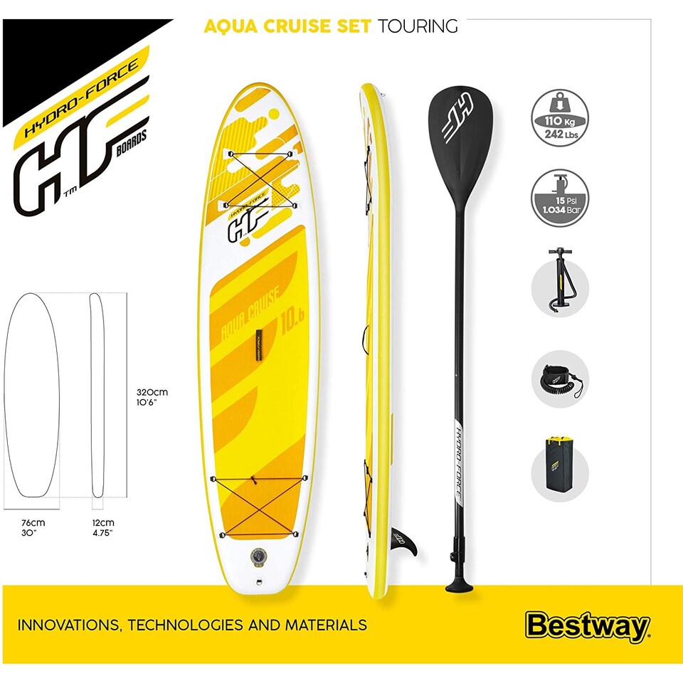 image 1 of Bestway Hydroforce Aqua Cruise 10 Ft 6 SUP Paddleboard