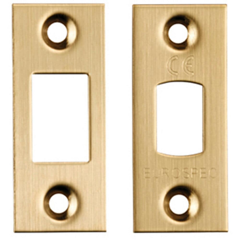 Loops Strike & Fixing Pack for Heavy Duty Tubular Deadbolt Square Forend Satin Brass in Metallics