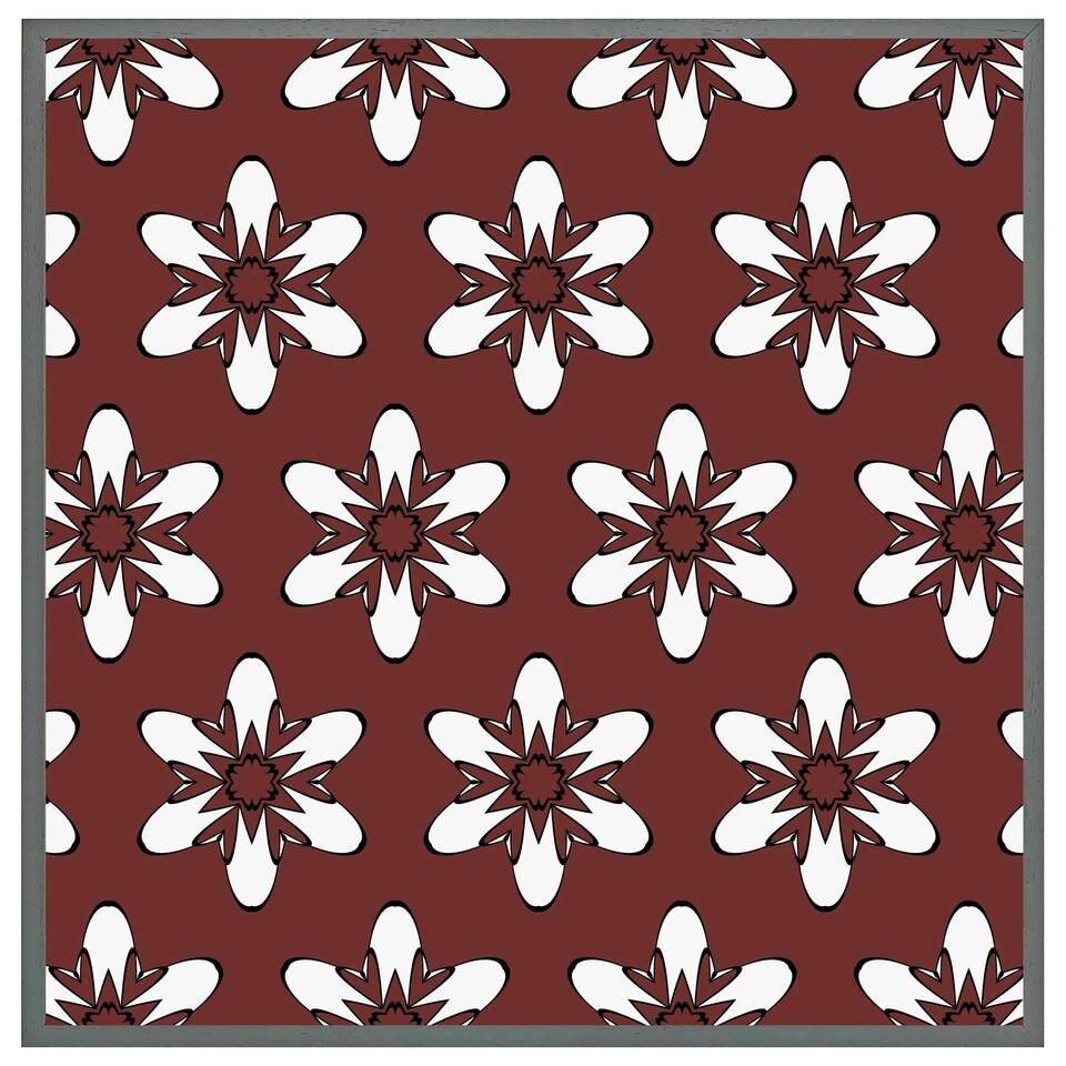 image 1 of Modern decorative floral pattern (Picutre Frame) Brown | S