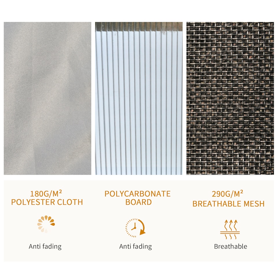 image 1 of Outsunny 3 x 3.6m Polycarbonate Hardtop Gazebo Canopy with DoubleTier Roof and Aluminium Frame, Garden Pavilion with Mosquito Netting and Curtains