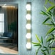 image 3 of ValueLights Brushed Gold Hollywood Make Up Dressing Table Vanity Light IP44 Wall Light Glass Globe Lamp Shade - Bulbs Included