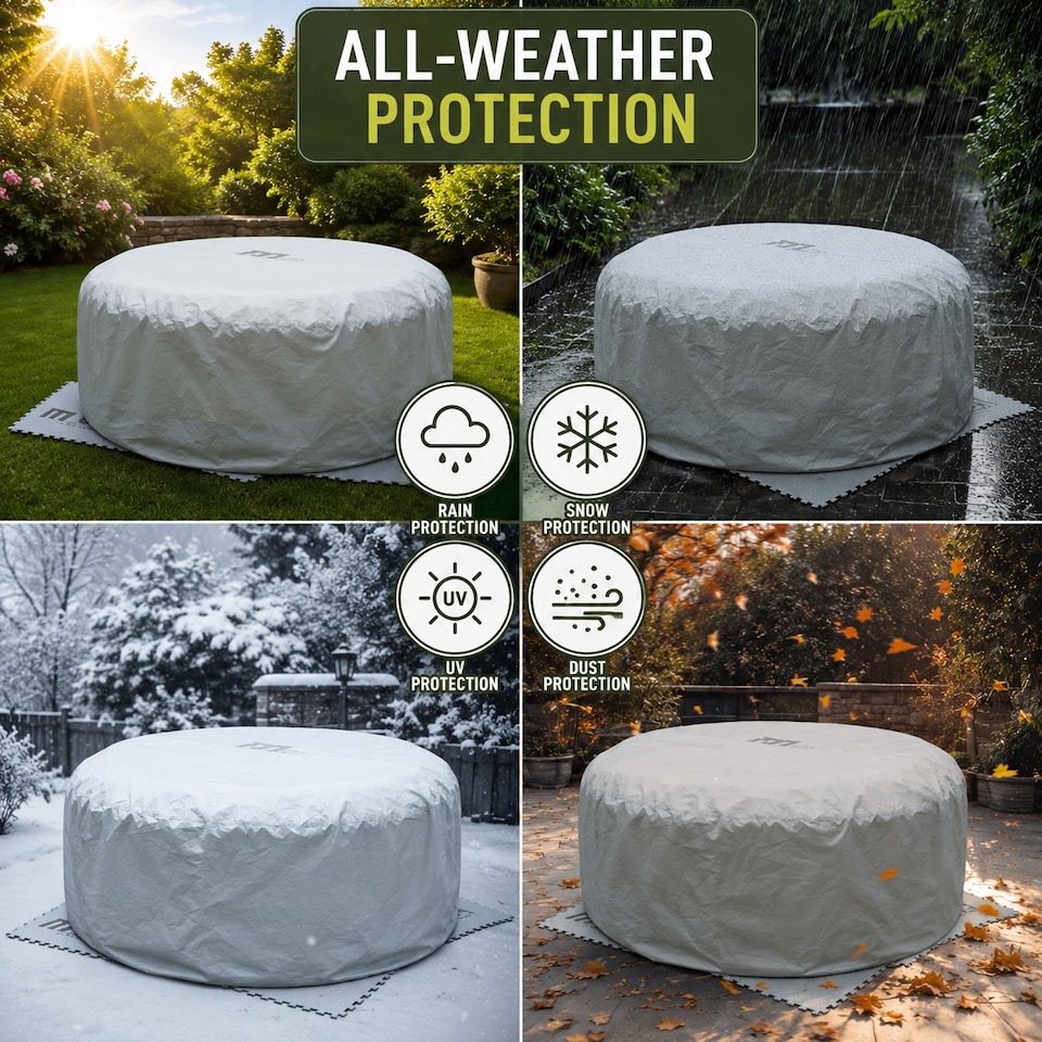 image 1 of Hot Tub Spa 6 Person Hot Tub Cover Cap Outdoor Garden Patio Furniture Safety Protector, Grey, 195x100x70Cm