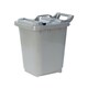 image 1 of Kerbside Compost Caddy with Locking Lid - Silver - for Food Waste Recycling (23 Litre) - Plastic Bin with Composting Guide