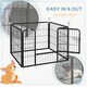image 6 of Pawhut Metal Pet Playpen Dog Kennel w/Door Latches In/Outdoor Use 82Lx82Wx60Hcm