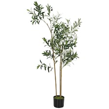 HOMCOM 148 cm Decorative Artificial Plant, Silk Olive Tree with 553 Leaves