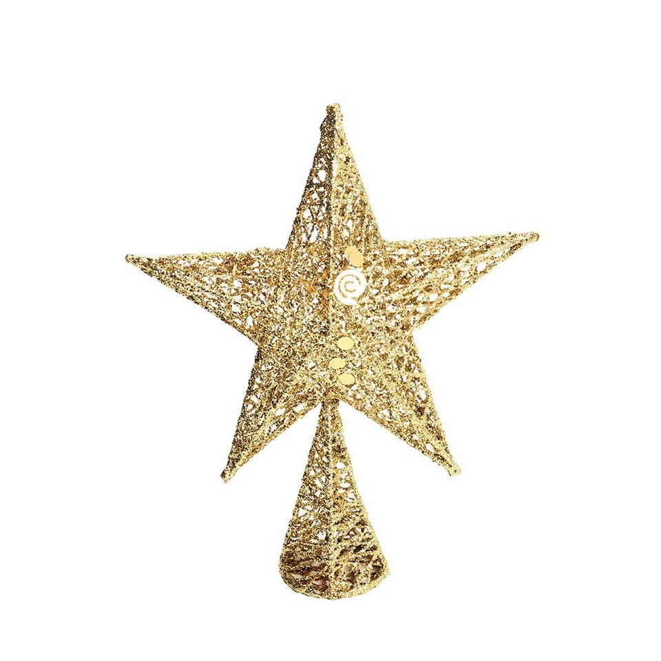 image 1 of Living and Home Wrought Iron Christmas Tree Topper Star Ornament - 25*35cm