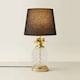 image 2 of ValueLights Contemporary Pineapple Design Gold And Clear Table Lamp With Black Shade