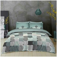 VELVETIO Archie Complete Duvet Cover Set with Fitted Sheet Soft Polycotton Bedding Sets Green | Single