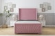 image 1 of Sloomy Rutherford Pink Plush Bed Frame With 50"  Upholstered Wingback Headboard 4'6 Double