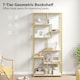 image 3 of HOMCOM 7-Tier Bookshelf, Geometric Bookcase, Industrial Floor Standing Book Shelf, Open Display Shelving Unit for Living Room, Home Office and Bedroom, White and Gold Tone | White | White and Gold Tone