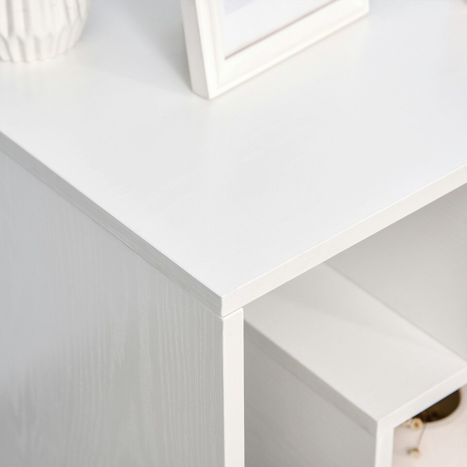 image 1 of HOMCOM 3-Tier Side End Table Open Shelves Storage Magazine Desk Grey