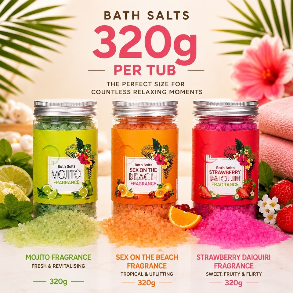 image 1 of 3 Cocktail Bath Salts Crystals Fruity Scent Mojito Strawberry Sex On Beach 320g