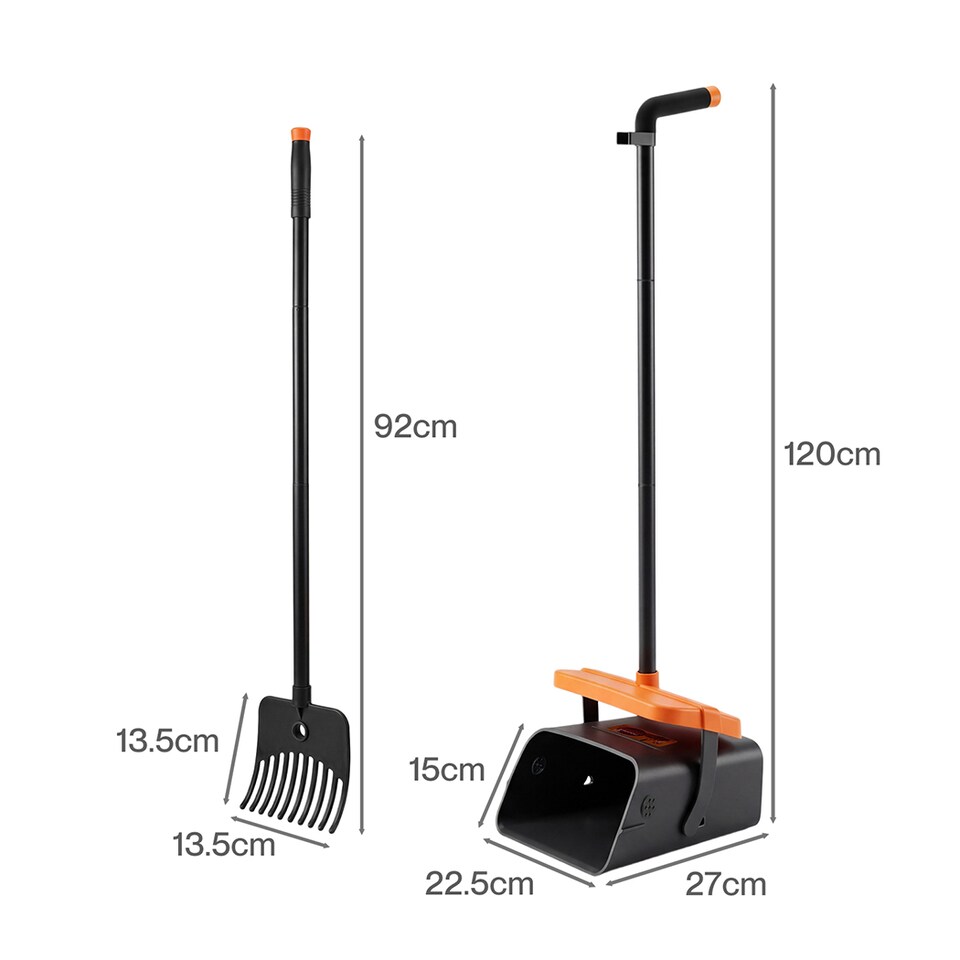 image 1 of Skylos Pooper Scooper Swivel Bin Rake with Waste Bags Pet Clean Pet Waste