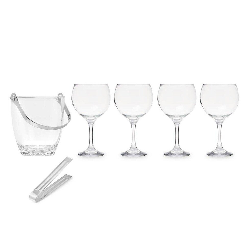 image 1 of Ice Bucket Vivalto 11444 Transparent Metal Crystal 14,5 x 12 x 12,5 cm 4x (10,5 x 20 cm) Wine glasses (2 Units) N/A