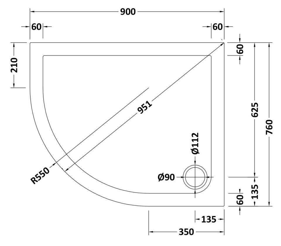 image 1 of Balterley Premium Shower Tray - Left Hand Offset Quadrant | White | White | 1