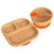 image 1 of Tiny Dining Children's Bamboo Suction Dinner Set - Orange