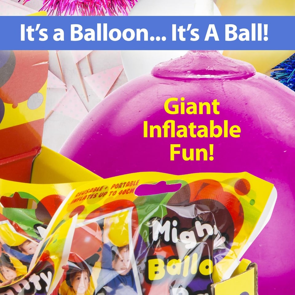 image 1 of PMS Inflatable Mighty Balloon Balls Assorted Colours 12-Pack