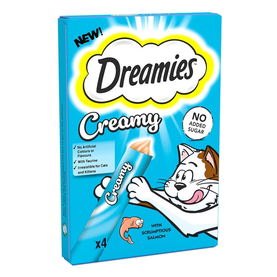 image 1 of Dreamies Creamy Cat Treats With Salmon 11 x 40g
