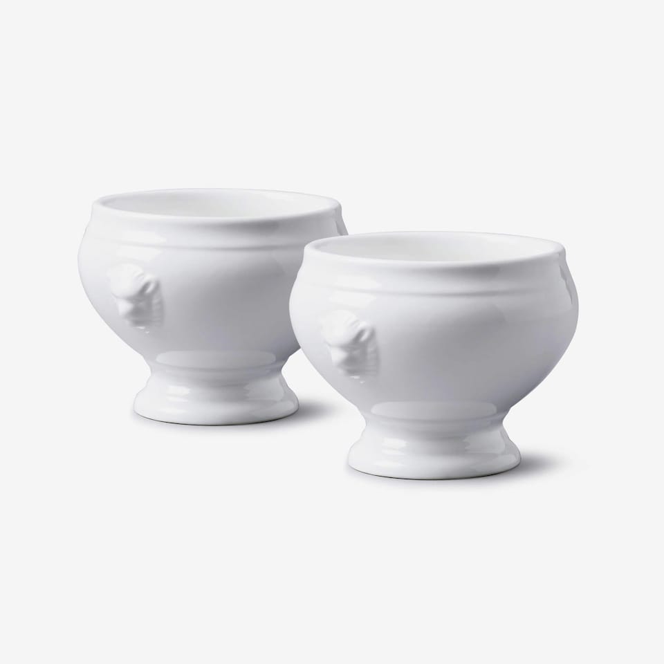 image 1 of Porcelain Lion Head Soup Bowl Sets | Multi