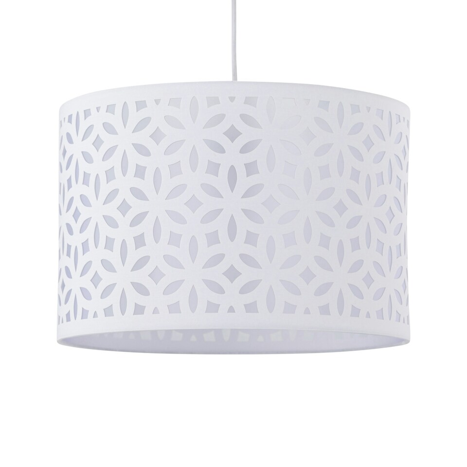image 1 of White Laser Cut 30cm Pendant Lightshade White