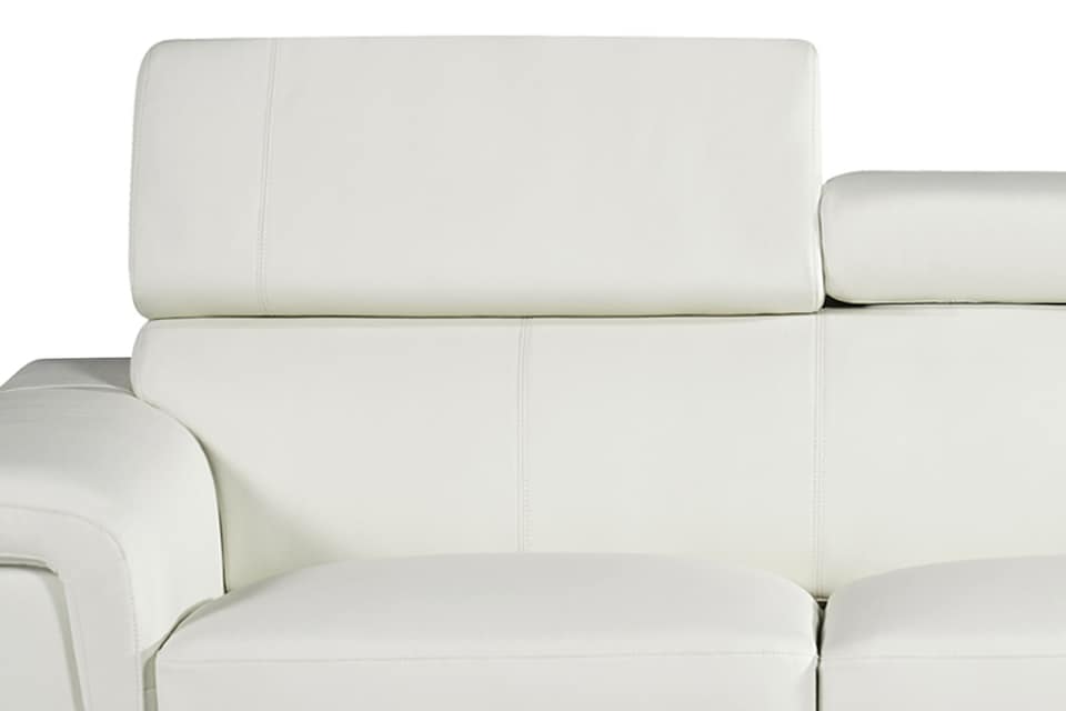 image 1 of Genuine Leather White 3 Seater Sofa PORTLAND