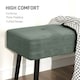 image 4 of HOMCOM End of Bed Bench w/ Thick Padding and Steel Legs for Entryway, Green