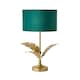 image 4 of ValueLights Christina Green Velvet with Gold Inner Drum Shade Gold Palm Leaf Table Lamp Gold