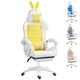 image 1 of Vinsetto Racing Style Gaming Chair with Footrest Removable Rabbit Ears, Yellow
