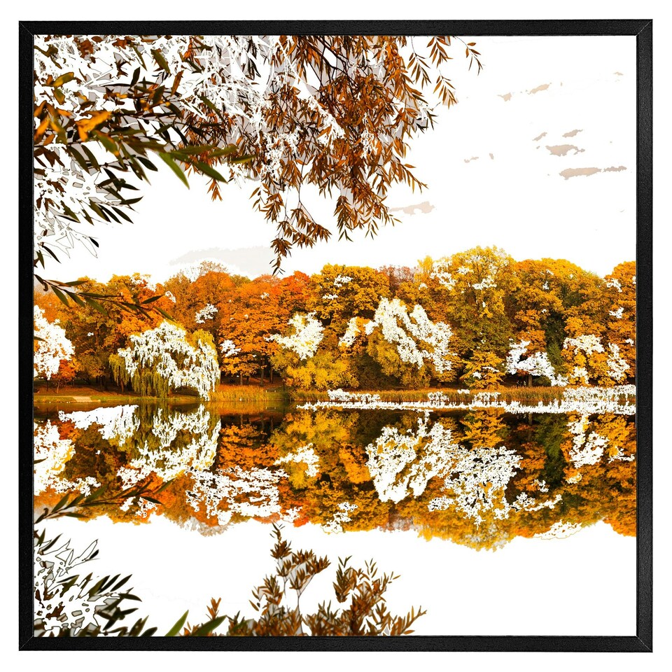 image 1 of Autumn lake (Picture Frame) Brown | M