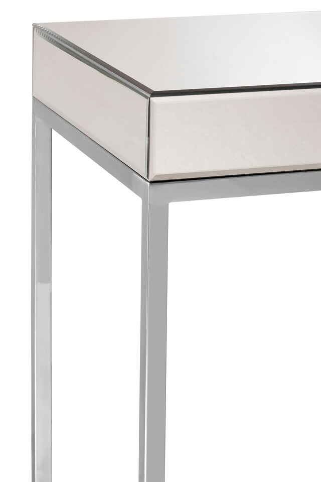 image 1 of Interiors By Premier Mirrored Top Side Table, Stylish Side Table By Couch For Livingroom, Sleek Small Lounge Table For Tea | Silver