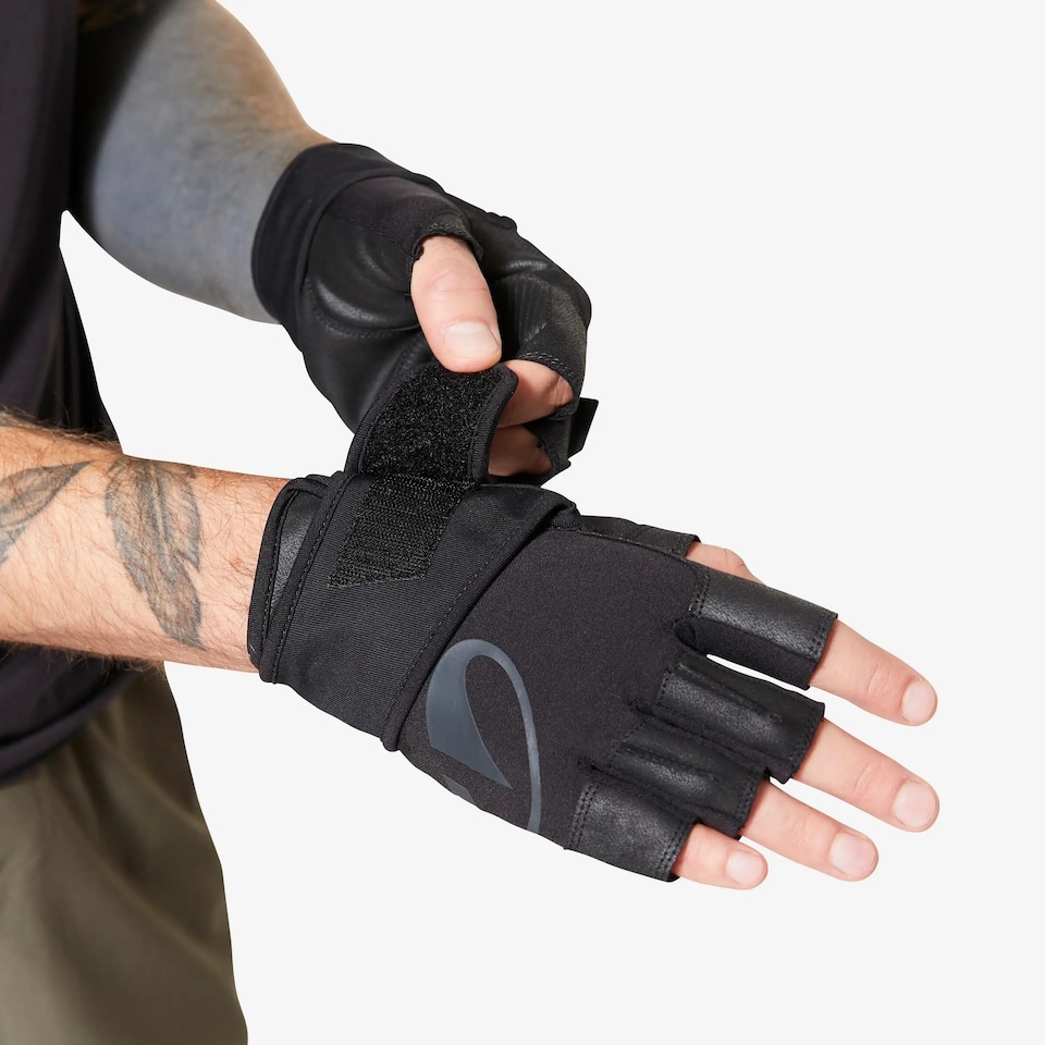 image 1 of Decathlon Weight Training Gloves Wrist Support and Grip