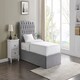 image 4 of 3ft Single Ottoman gas liftup storage bed frame,fabric upholstered, light grey,buttoned back,curved bed frame,bedstead