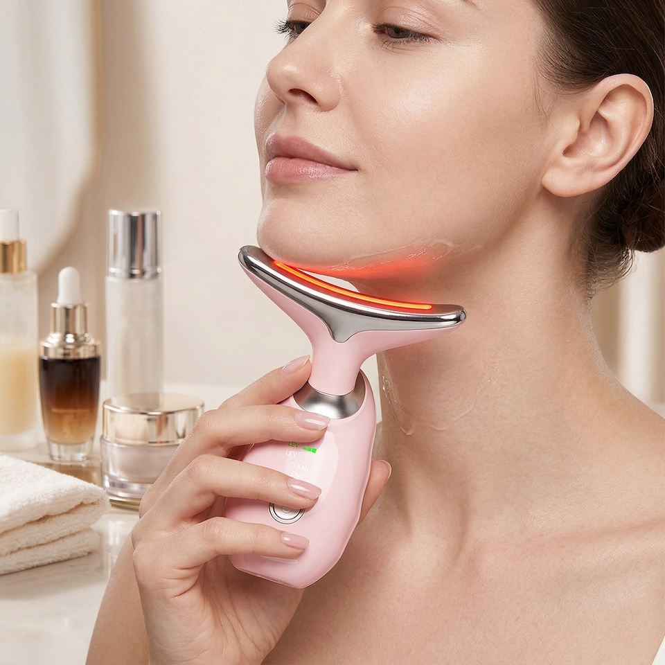 image 1 of Erth Skin London Age -Defying Face And Neck Massager Pink