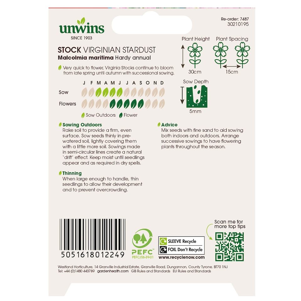 Stock Brompton Mix | Multi | Mixed | Flower Seeds | 1 - Tesco Groceries