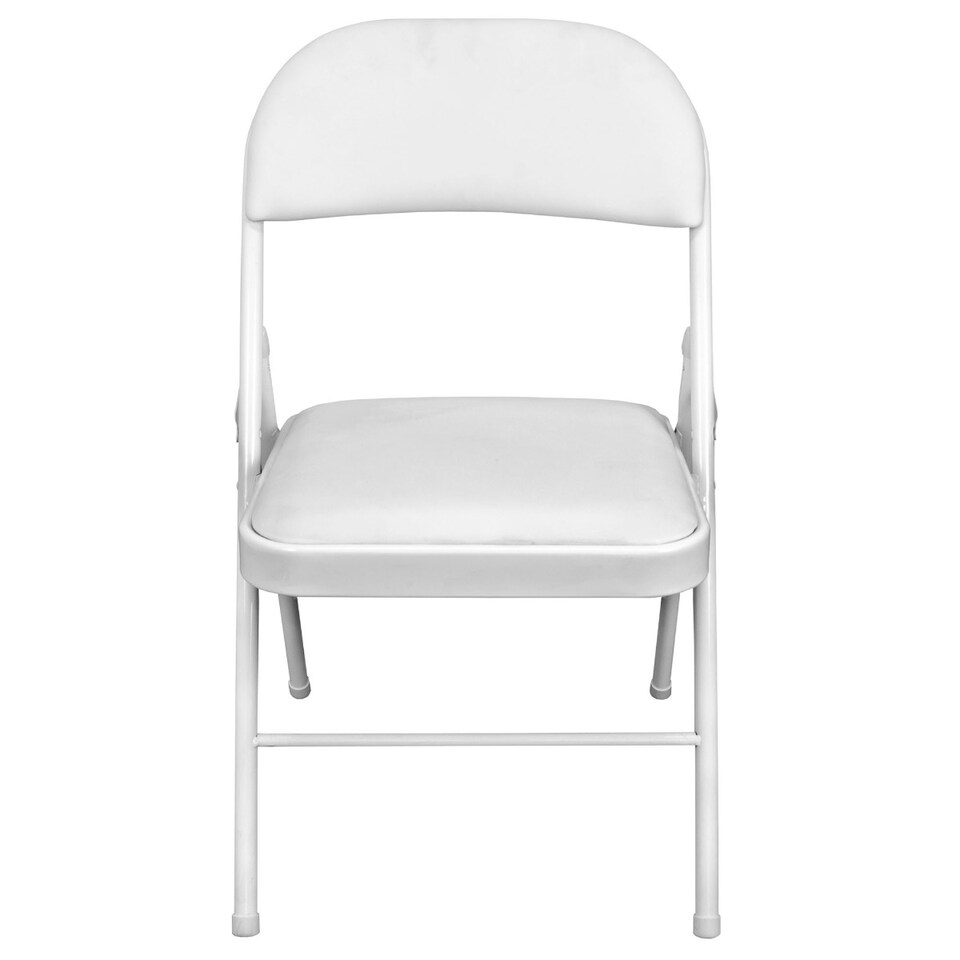 image 1 of TekBox White Folding Faux Leather Chair
