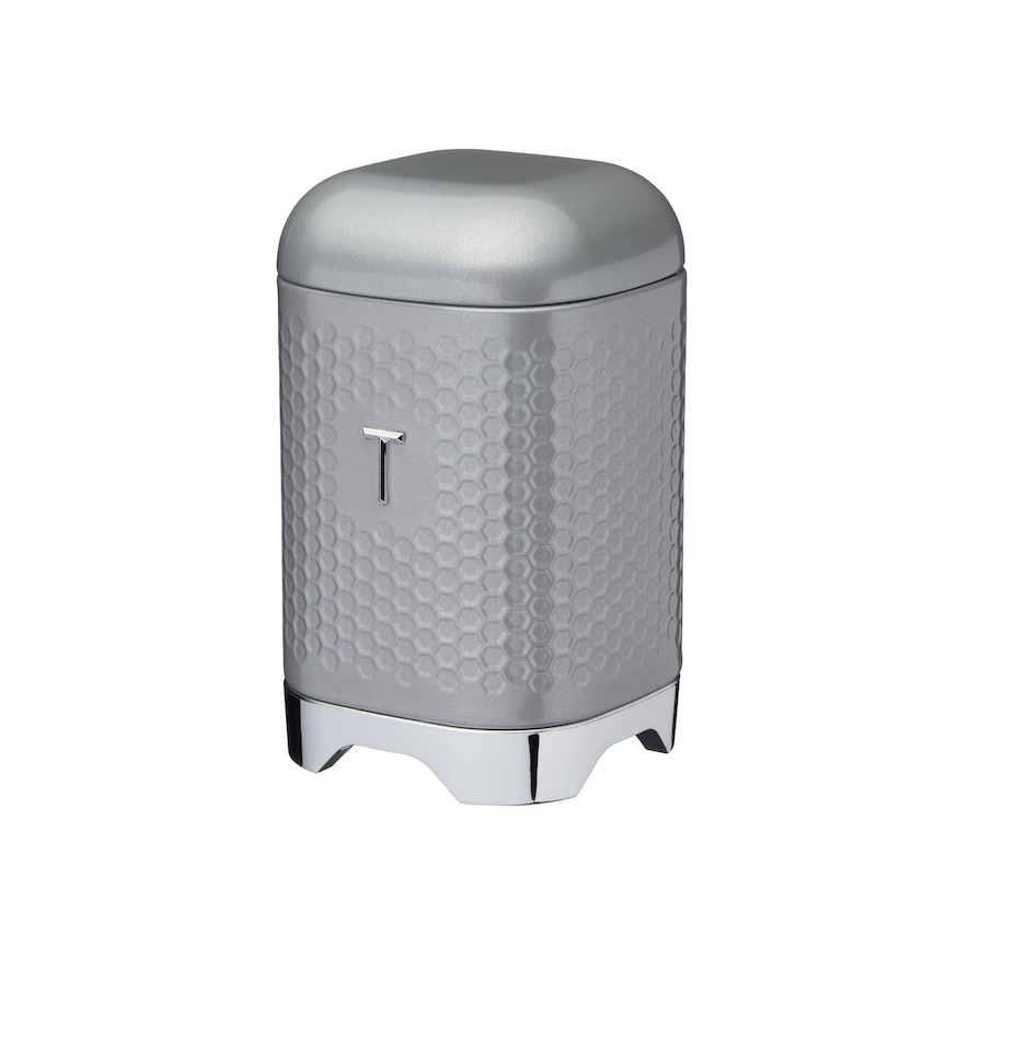 image 1 of Lovello Tea Canister Shadow Grey Textured 11x11cm