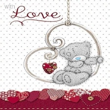 Me to You With Love Tatty Teddy Sat On Swing - Valentines Day Card Tatty Teddy