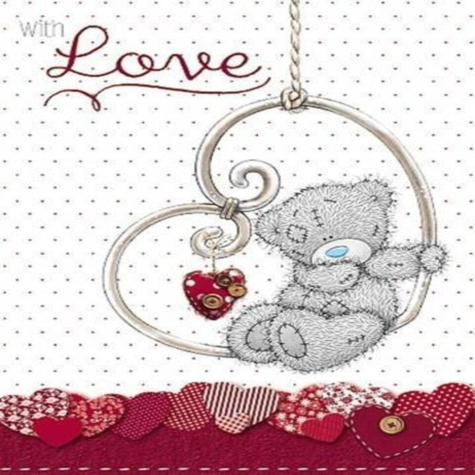 image 1 of Me to You With Love Tatty Teddy Sat On Swing - Valentines Day Card Tatty Teddy