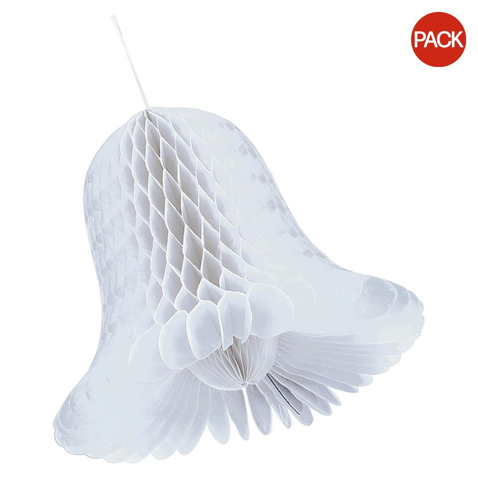 Amscan Honeycomb Wedding Bells Bridal Hanging Decoration (Pack of 2) - White - 9in