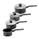 image 1 of Stoven Noir 4 Piece Saucepan Set with Milk Pan