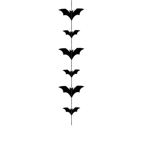 Black Bats Halloween Paper Garland Hanging Decoration 1.5m