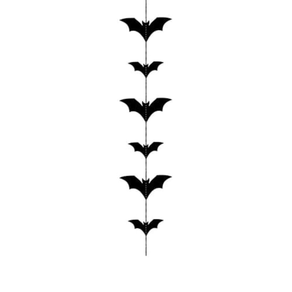 Black Bats Halloween Paper Garland Hanging Decoration 1.5m