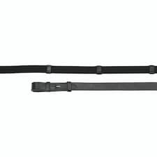Aviemore Continental Leather Horse Rubber Reins - Black - 48in x 0.63in