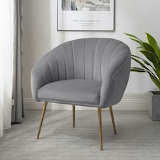 Helena Velvet Accent Chair - Grey