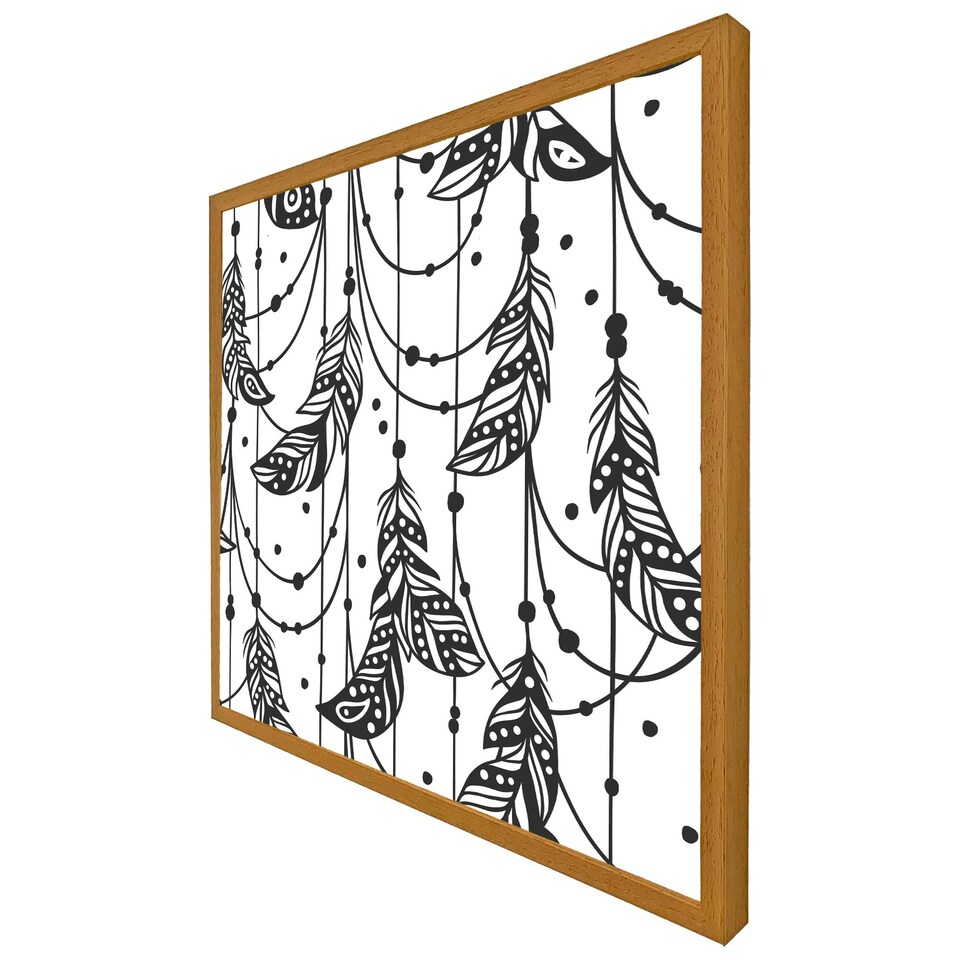image 1 of Hand drawn bohemian chic style (Picutre Frame) Brown | XS